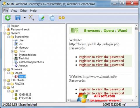 Ảnh chụp màn hình Multi Password Recovery cho Windows 7