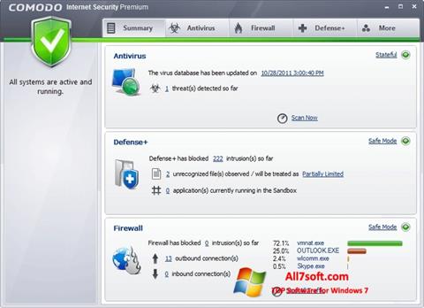 Ảnh chụp màn hình Comodo Internet Security Premium cho Windows 7