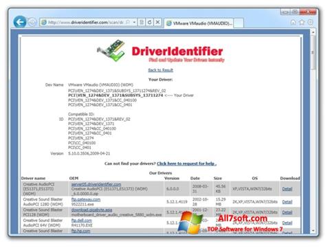 Ảnh chụp màn hình Driver Identifier cho Windows 7