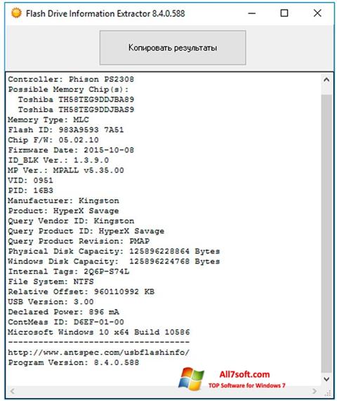 Ảnh chụp màn hình Flash Drive Information Extractor cho Windows 7
