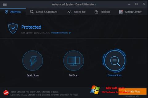 Ảnh chụp màn hình Advanced SystemCare cho Windows 7