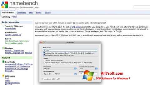 Ảnh chụp màn hình NameBench cho Windows 7