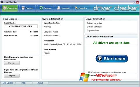 Ảnh chụp màn hình Driver Checker cho Windows 7