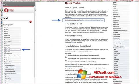 Ảnh chụp màn hình Opera Turbo cho Windows 7