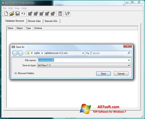 Ảnh chụp màn hình SQLite Database Browser cho Windows 7