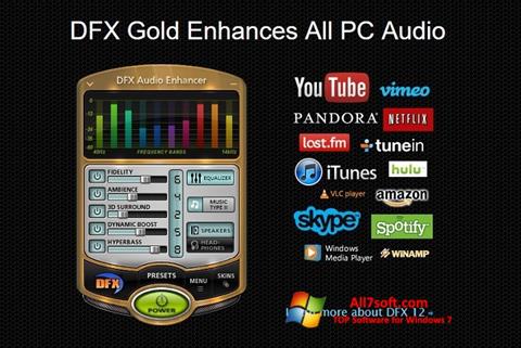 Ảnh chụp màn hình DFX Audio Enhancer cho Windows 7