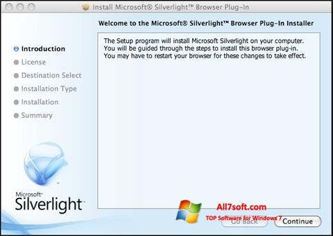 Ảnh chụp màn hình Microsoft Silverlight cho Windows 7