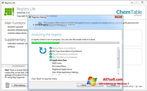 Ảnh chụp màn hình Registry Life cho Windows 7