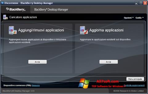 Ảnh chụp màn hình BlackBerry Desktop Manager cho Windows 7
