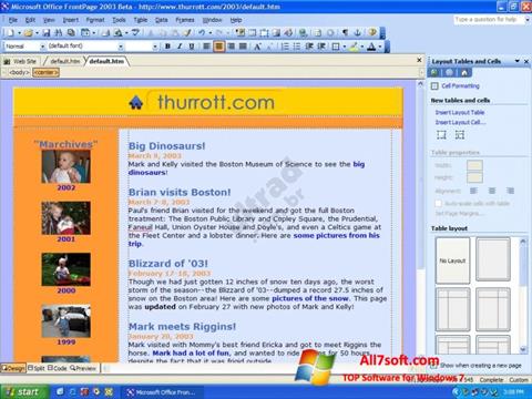 Ảnh chụp màn hình Microsoft FrontPage cho Windows 7
