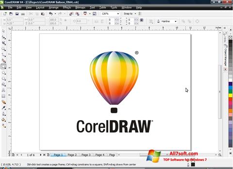 Ảnh chụp màn hình CorelDRAW cho Windows 7