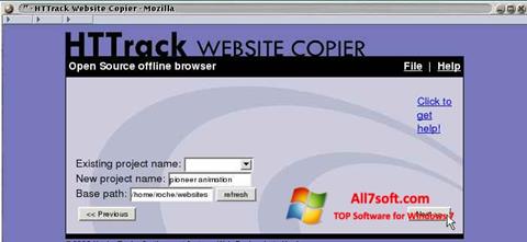 Ảnh chụp màn hình HTTrack Website Copier cho Windows 7