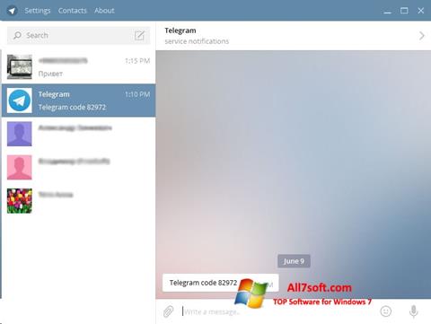 Ảnh chụp màn hình Telegram Desktop cho Windows 7