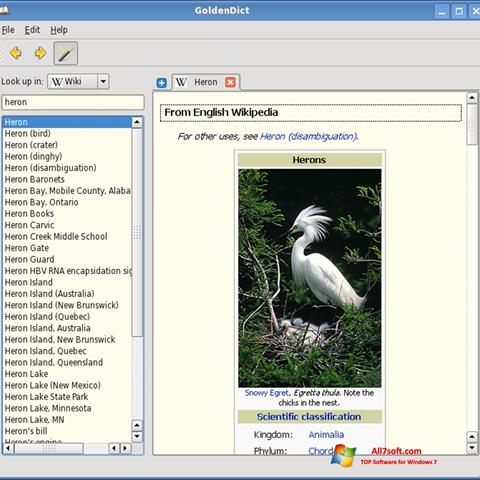 Ảnh chụp màn hình GoldenDict cho Windows 7