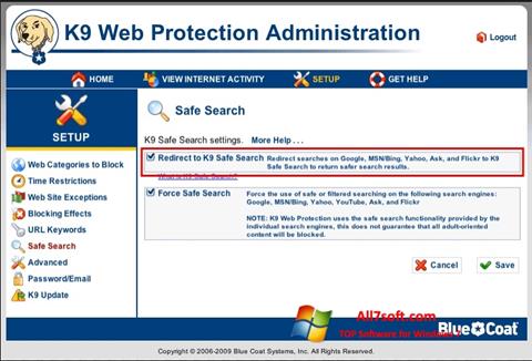 Ảnh chụp màn hình K9 Web Protection cho Windows 7