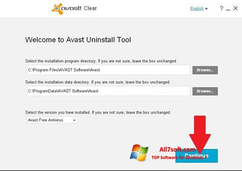 Ảnh chụp màn hình Avast Uninstall Utility cho Windows 7