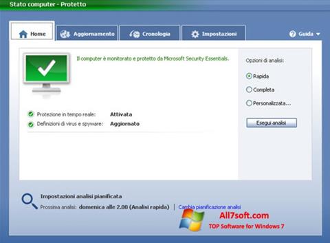 Ảnh chụp màn hình Microsoft Security Essentials cho Windows 7