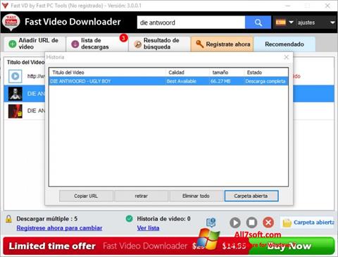 Ảnh chụp màn hình Fast Video Downloader cho Windows 7