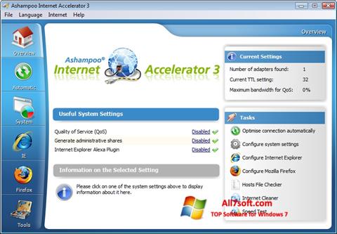 Ảnh chụp màn hình Ashampoo Internet Accelerator cho Windows 7