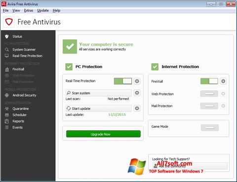 Ảnh chụp màn hình Avira Free Antivirus cho Windows 7