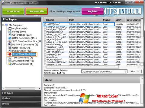 Ảnh chụp màn hình NTFS Undelete cho Windows 7
