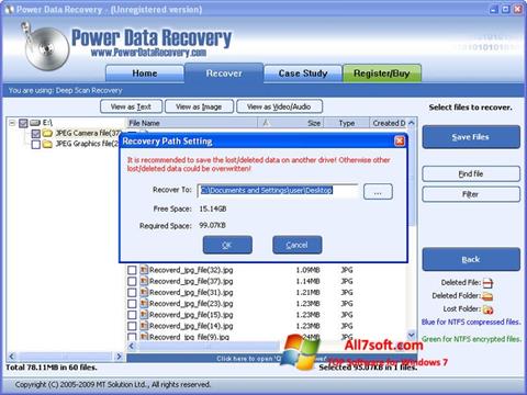 Ảnh chụp màn hình Power Data Recovery cho Windows 7