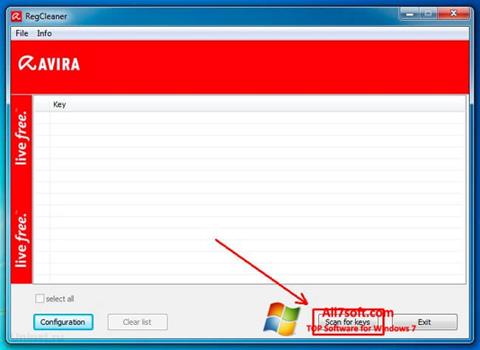Ảnh chụp màn hình Avira Registry Cleaner cho Windows 7