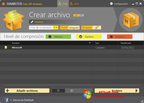 Ảnh chụp màn hình Hamster Free ZIP Archiver cho Windows 7