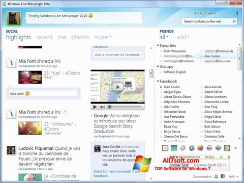 Ảnh chụp màn hình Windows Live Messenger cho Windows 7