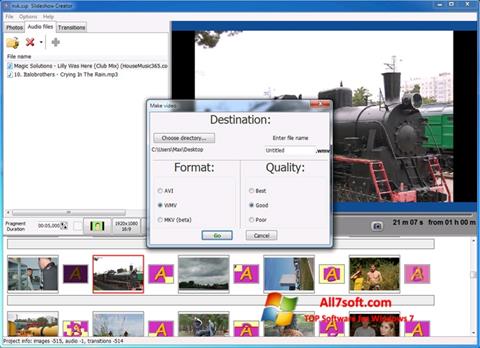 Ảnh chụp màn hình Bolide Slideshow Creator cho Windows 7