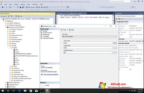 Ảnh chụp màn hình Microsoft SQL Server cho Windows 7