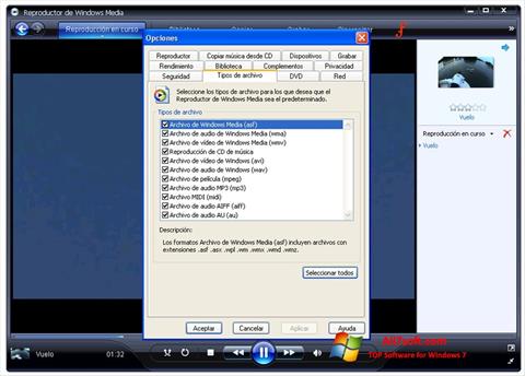 Ảnh chụp màn hình Windows Media Player cho Windows 7