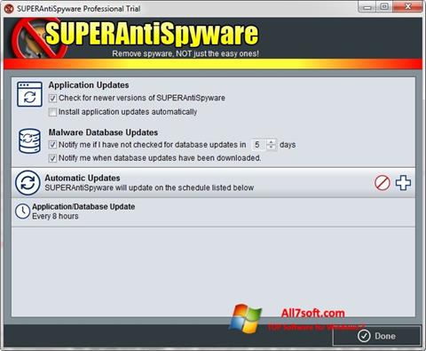 Ảnh chụp màn hình SUPERAntiSpyware cho Windows 7