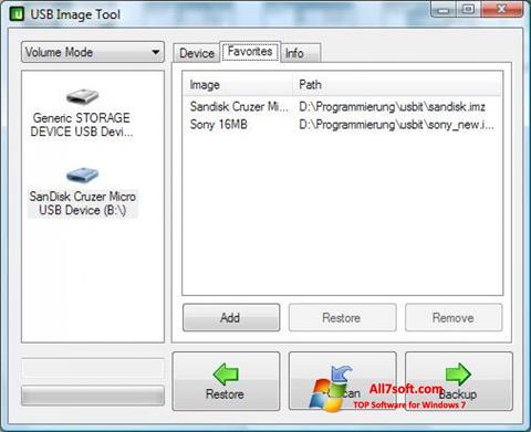 Ảnh chụp màn hình USB Image Tool cho Windows 7