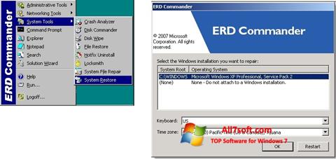 Ảnh chụp màn hình ERD Commander cho Windows 7