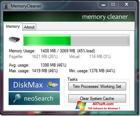 Ảnh chụp màn hình Memory Cleaner cho Windows 7