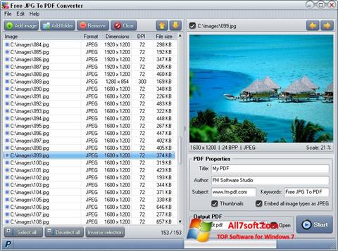 Ảnh chụp màn hình Image To PDF Converter cho Windows 7