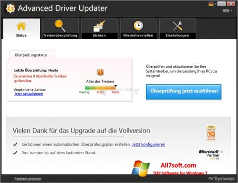 Ảnh chụp màn hình Advanced Driver Updater cho Windows 7