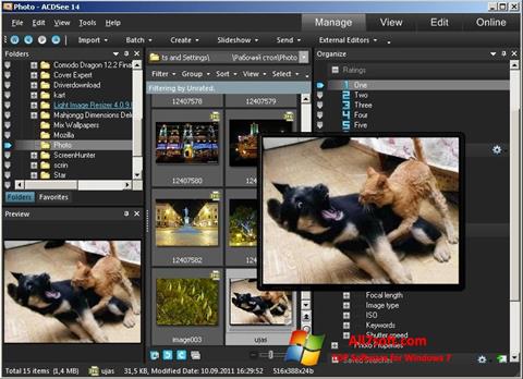 Ảnh chụp màn hình ACDSee Photo Manager cho Windows 7