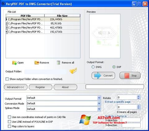 Ảnh chụp màn hình PDF to DWG Converter cho Windows 7