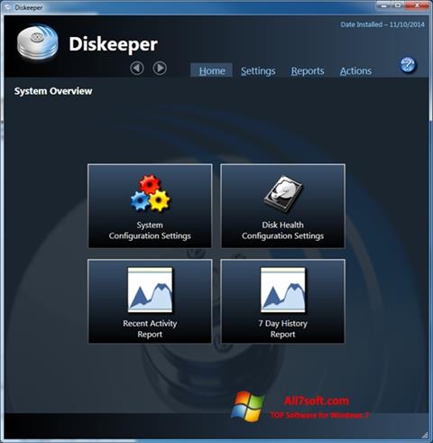 Ảnh chụp màn hình Diskeeper cho Windows 7