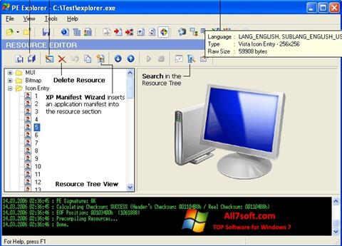 Ảnh chụp màn hình PE Explorer cho Windows 7