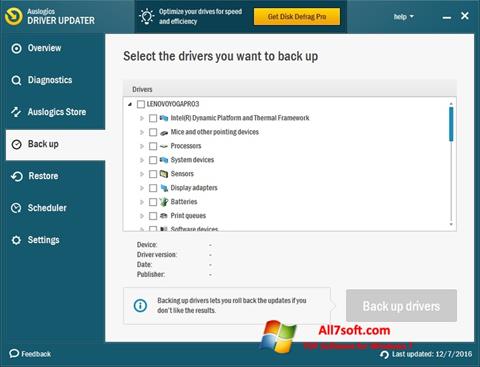 Ảnh chụp màn hình Auslogics Driver Updater cho Windows 7
