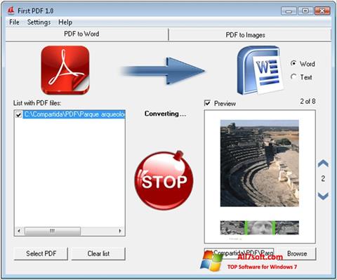 Ảnh chụp màn hình First PDF cho Windows 7