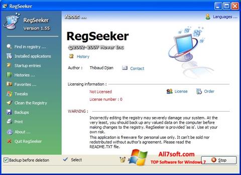 Ảnh chụp màn hình RegSeeker cho Windows 7