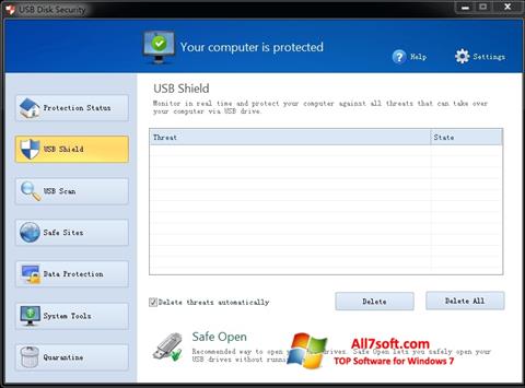 Ảnh chụp màn hình USB Disk Security cho Windows 7