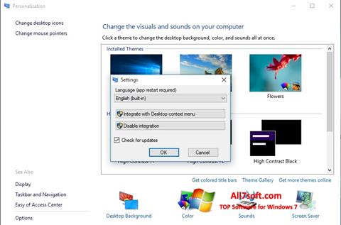 Ảnh chụp màn hình Personalization Panel cho Windows 7