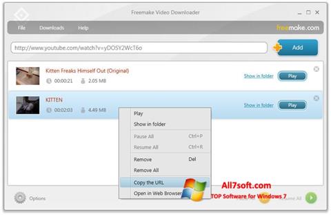 Ảnh chụp màn hình Freemake Video Downloader cho Windows 7